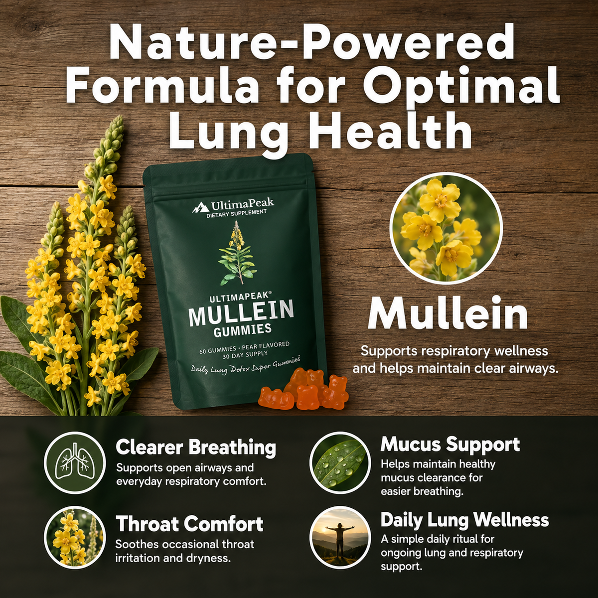 New Maximum Potency Mullein Gummies For Smokers | UltimaPeak®