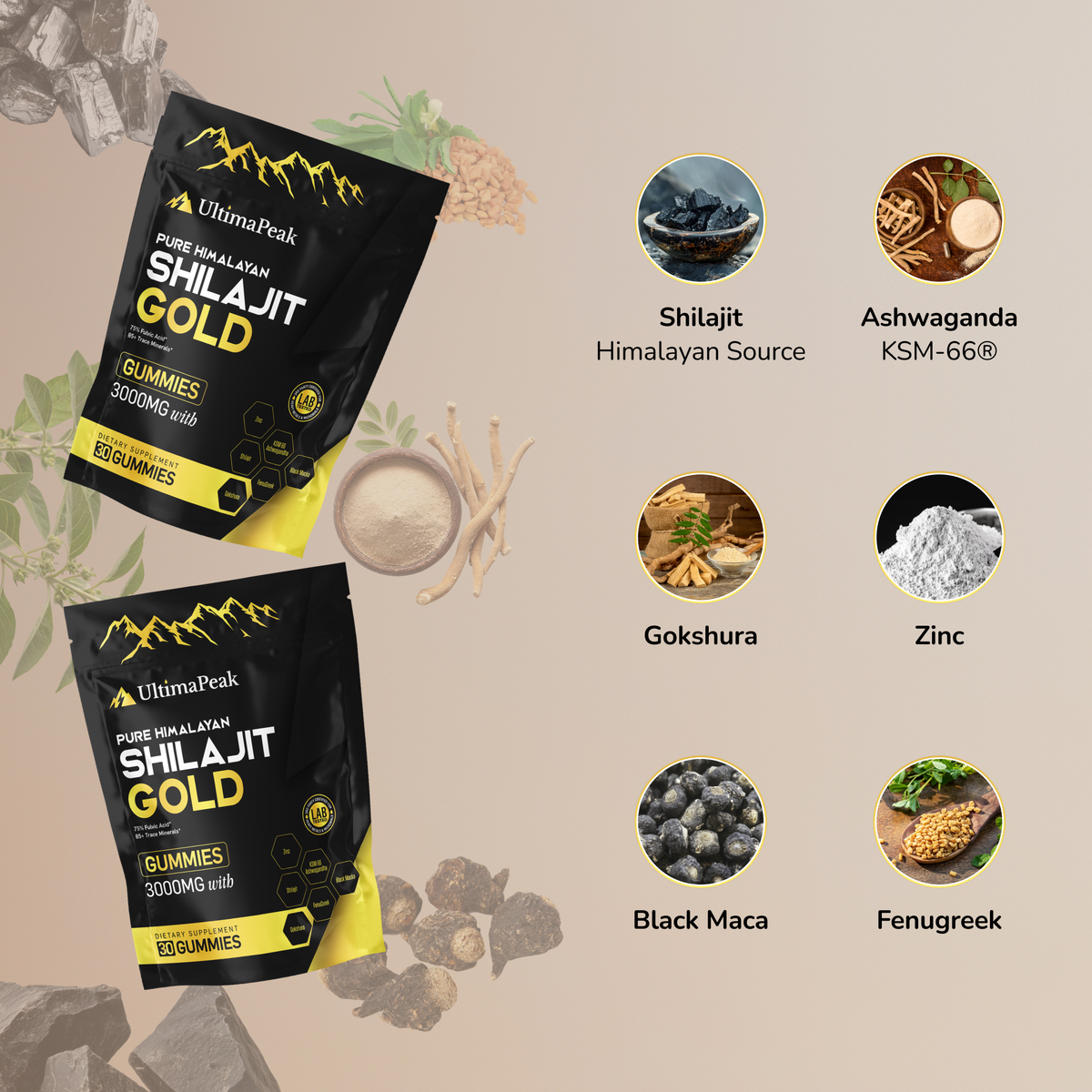 ULTIMAPEAK™ Pure Shilajit Gummies – Now 6-in-1 Support | Special