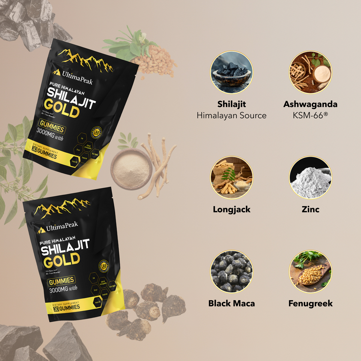 ULTIMAPEAK™ Pure Shilajit Gummies – Feel Ready Again - Libido Support