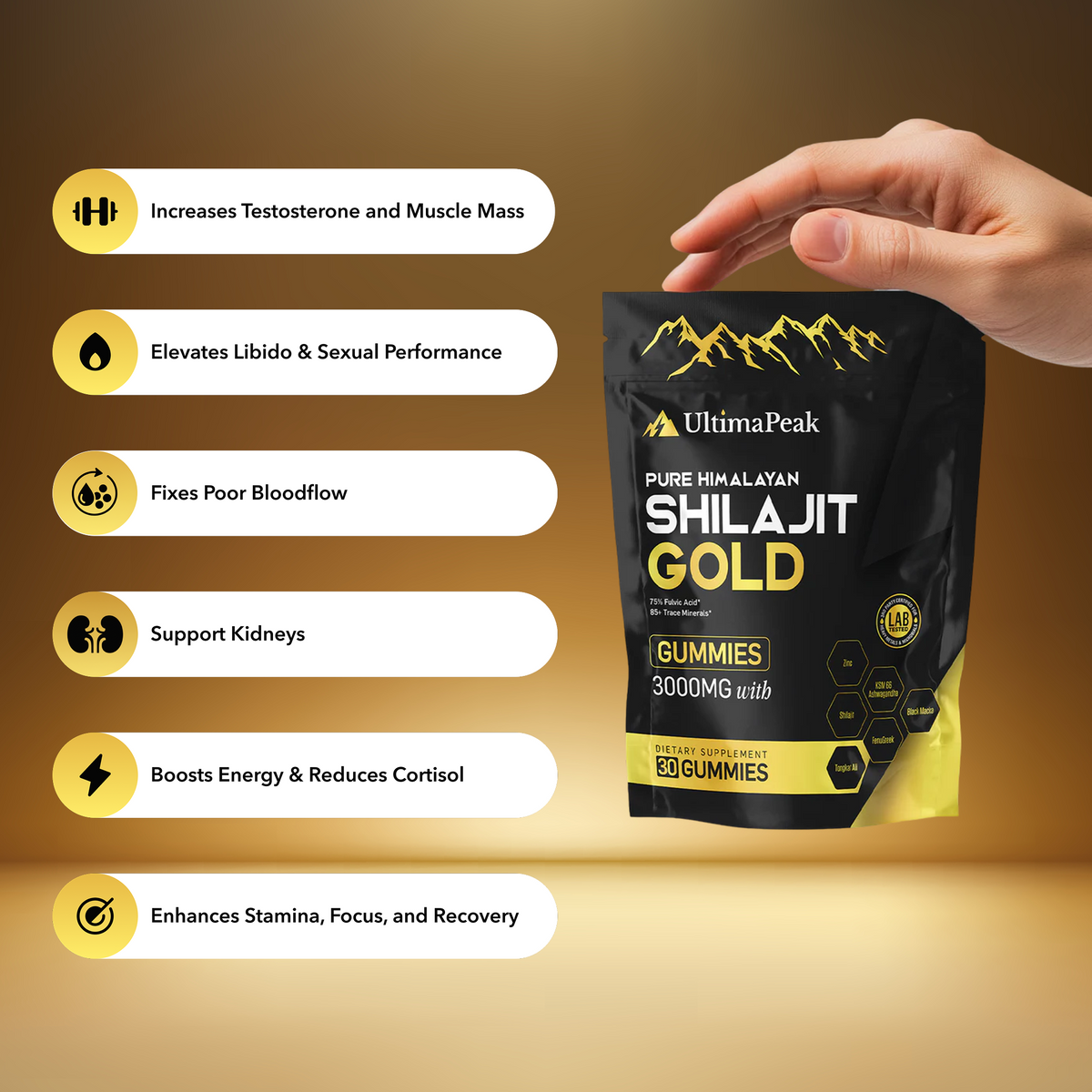 ULTIMAPEAK™ Pure Shilajit Gummies – Now 6-in-1 Support