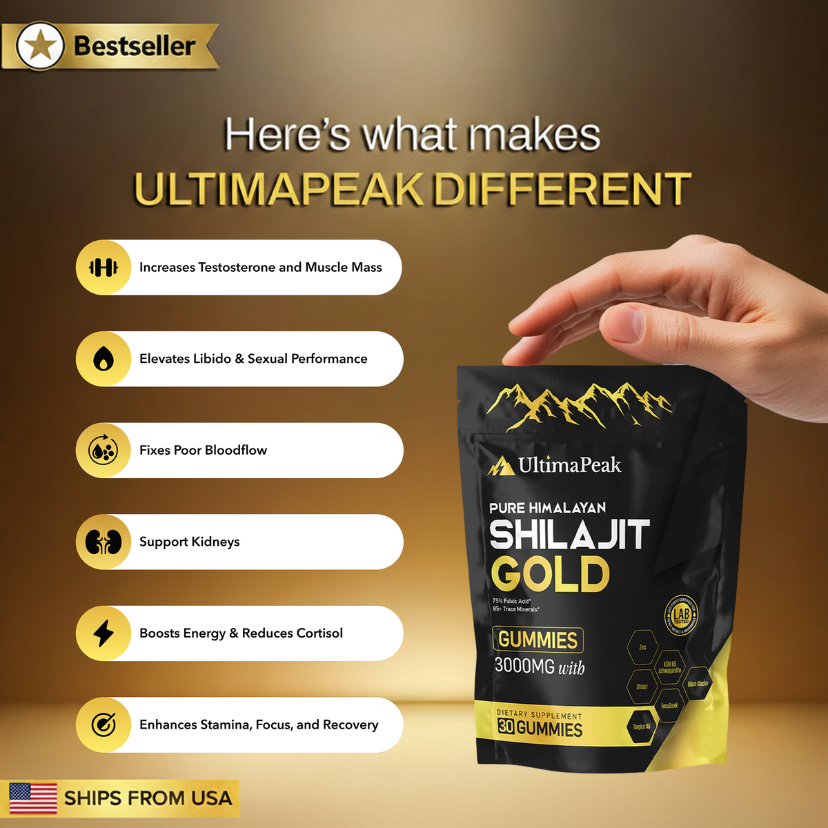 ULTIMAPEAK™ Pure Shilajit Gummies – Feel Ready Again - Libido Support