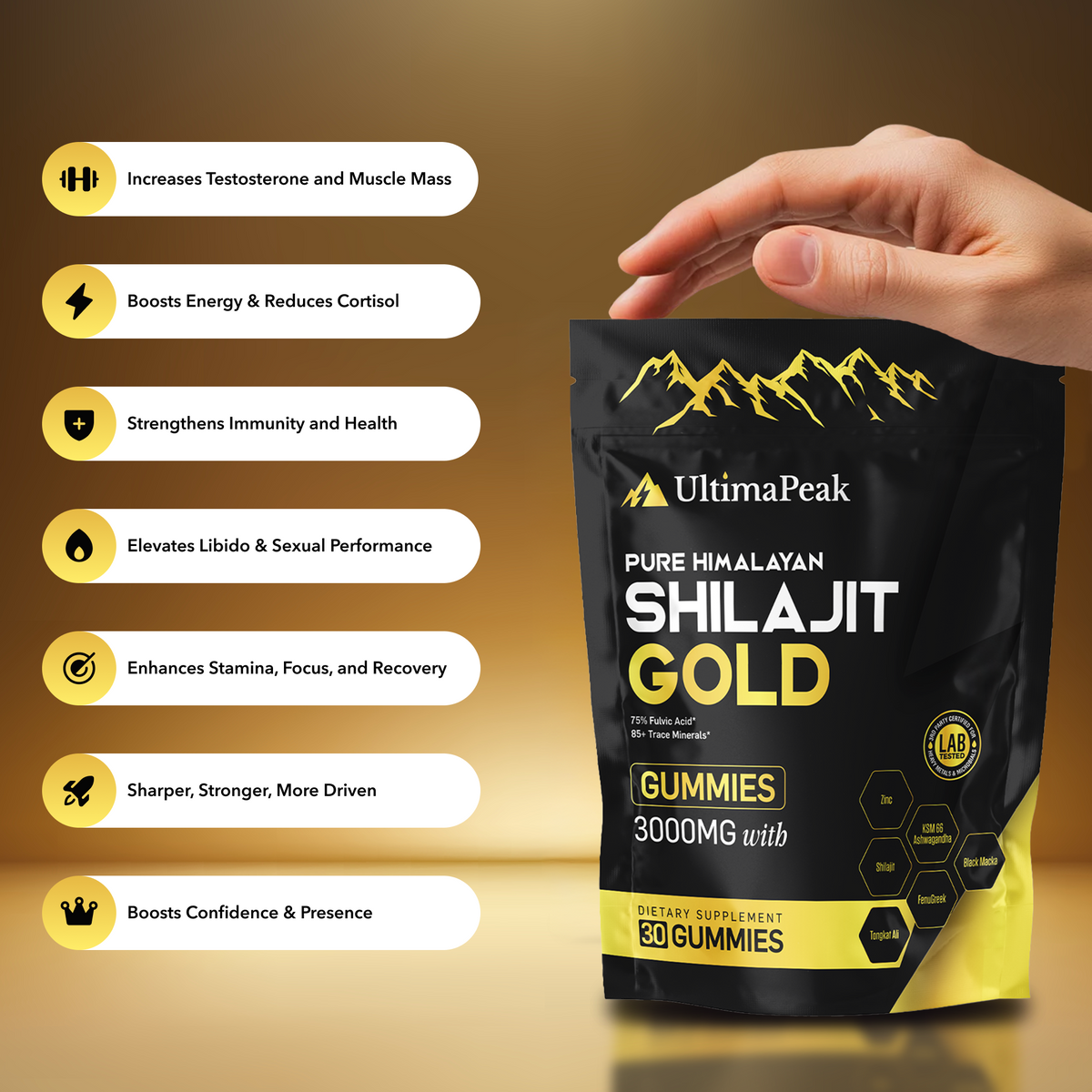 ULTIMAPEAK™ Pure Shilajit Gummies – Now 6-in-1 Support | Special
